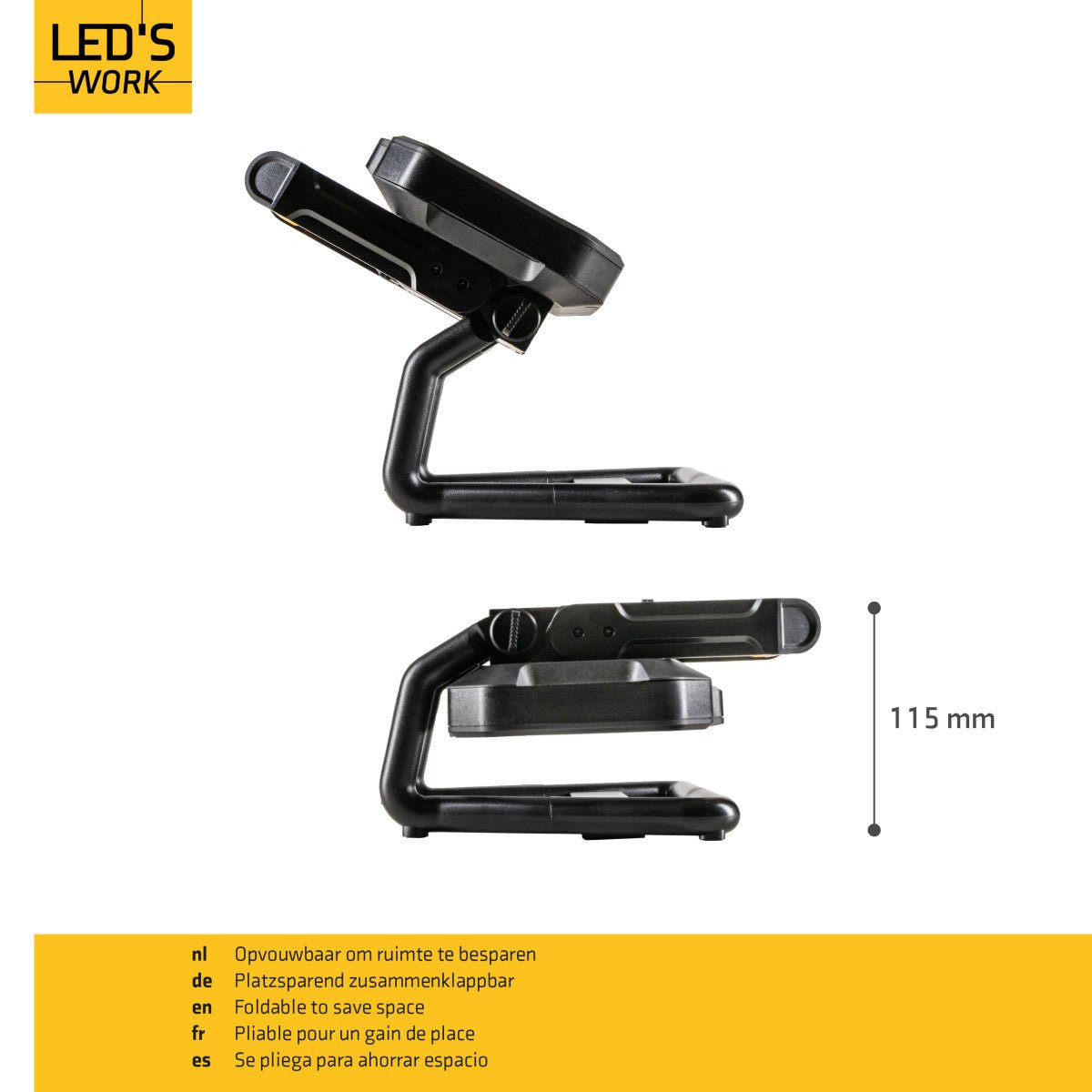 LED's Work LED Bouwlamp oplaadbaar 20W 2000lm - Werkt draadloos op accu - Stof- en waterdicht