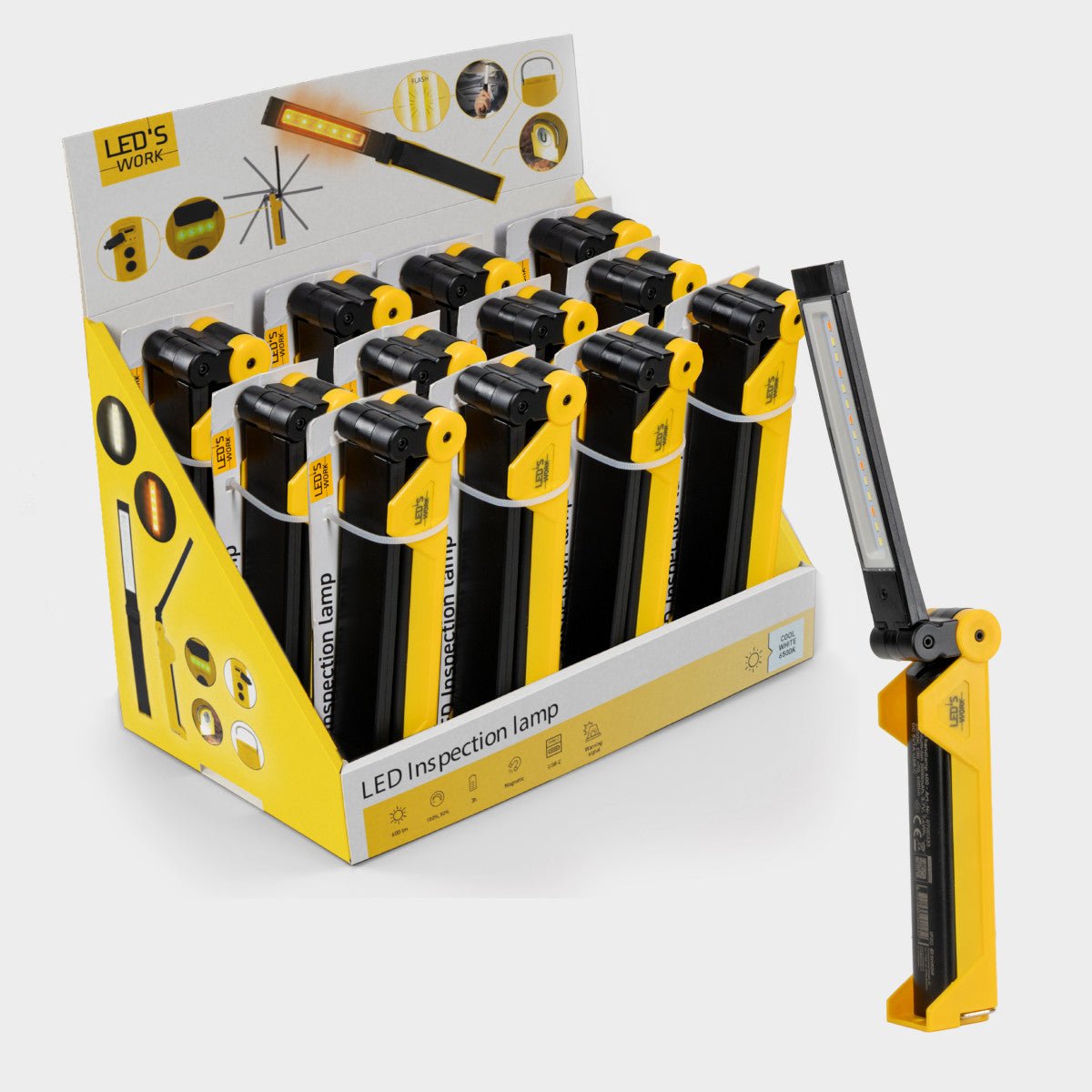 LED's Work Oplaadbare LED Werklamp op accu 600 - Werkt draadloos - Met magneet en haak