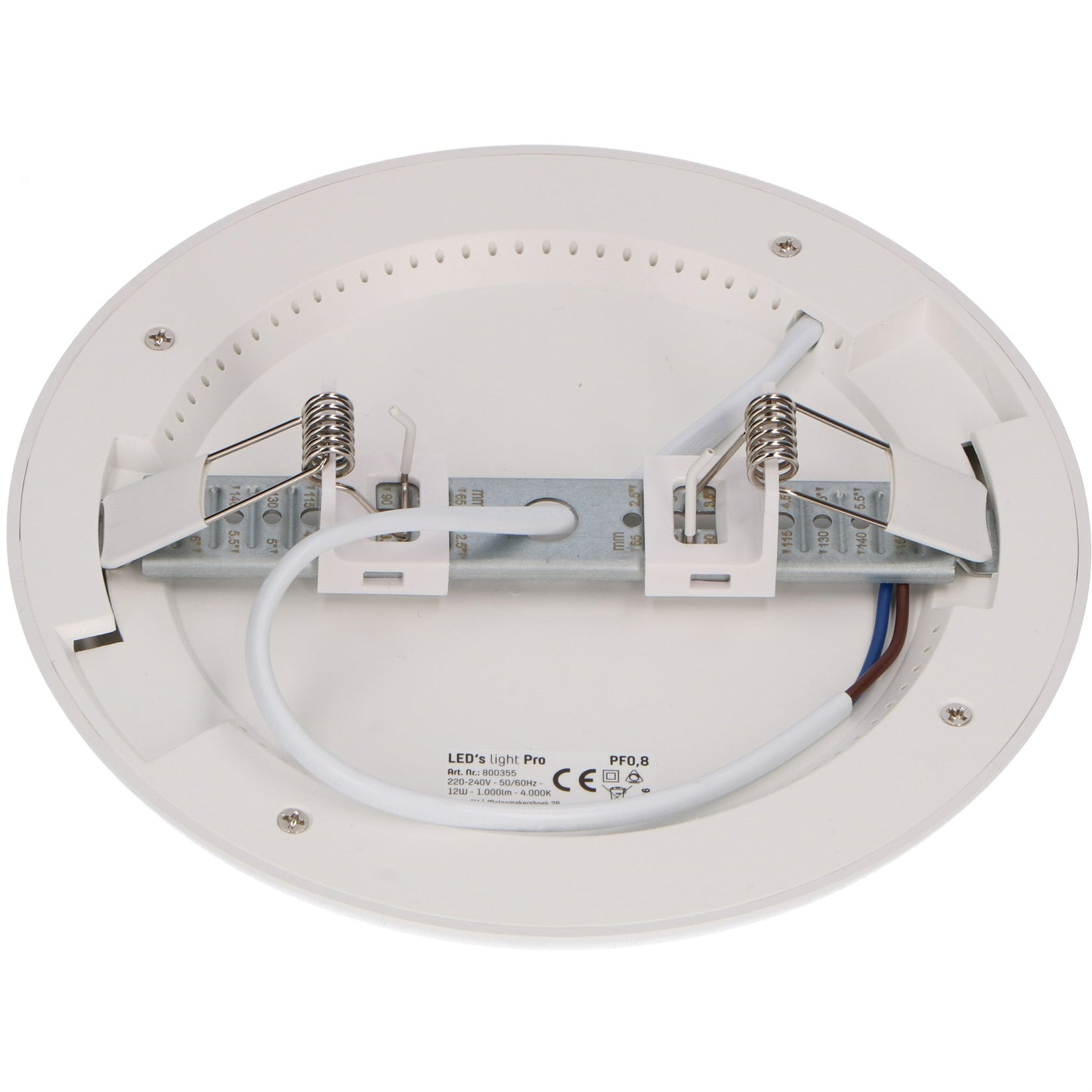 PRO LED Inbouw plafondlamp ø 16 cm - Ultra dun - Dimbaar koud wit licht - 12W