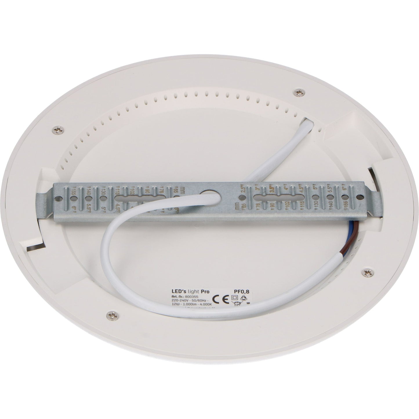 PRO LED Inbouw plafondlamp ø 16 cm - Ultra dun - Dimbaar koud wit licht - 12W