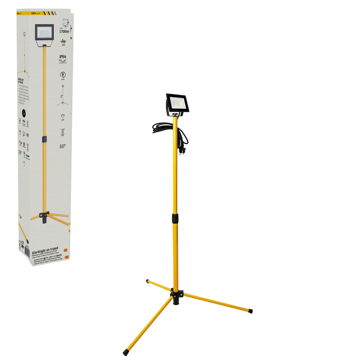 ProWork Tripod LED Bouwlamp op statief - In hoogte verstelbaar - 2125 lm