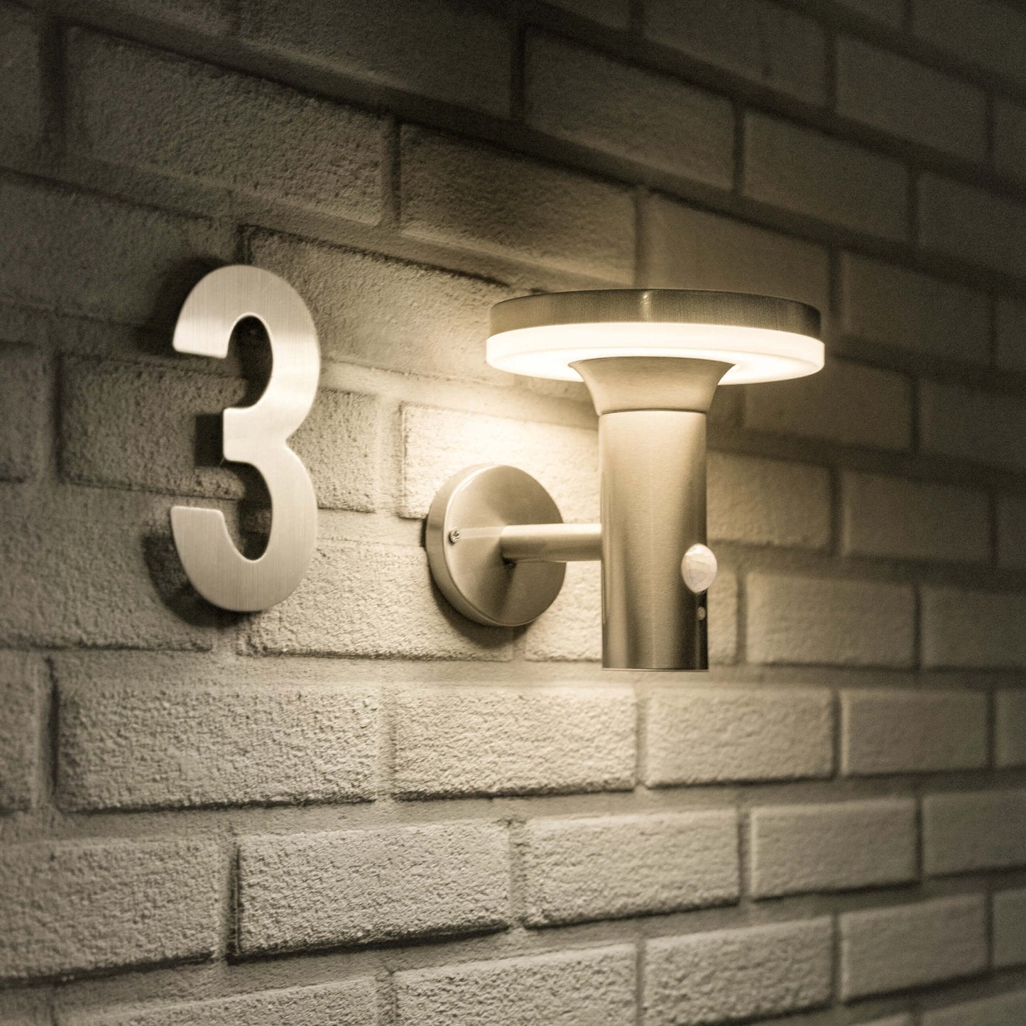 RVS Solar LED Buitenlamp met bewegingssensor - Draadloos - 3 standen - Zilver