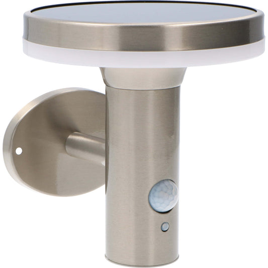 RVS Solar LED Buitenlamp met bewegingssensor - Draadloos - 3 standen - Zilver