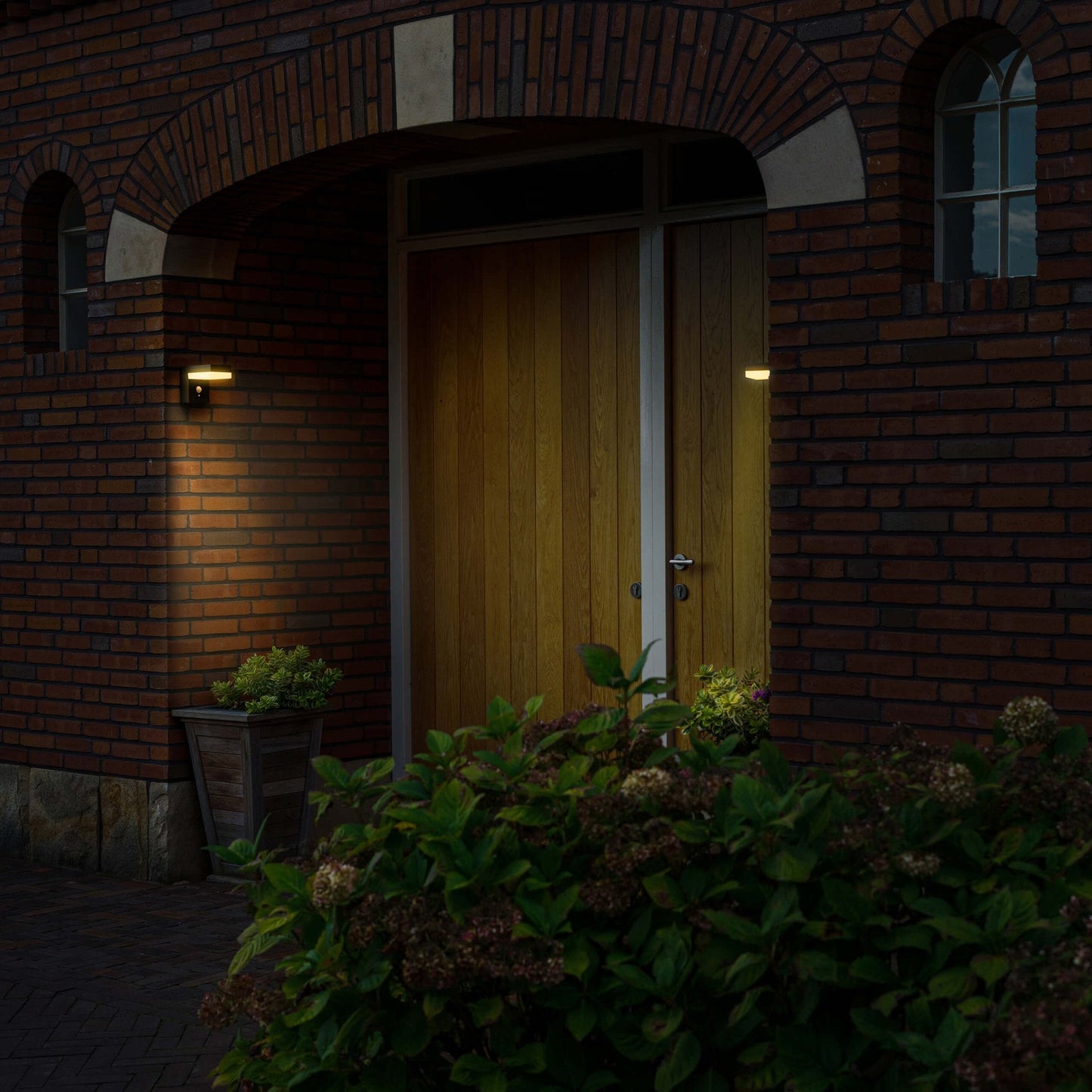 LED's Light RVS Solar LED Muurlamp met Bewegingssensor - Draadloos - Vierkant - 3 standen - Zwart