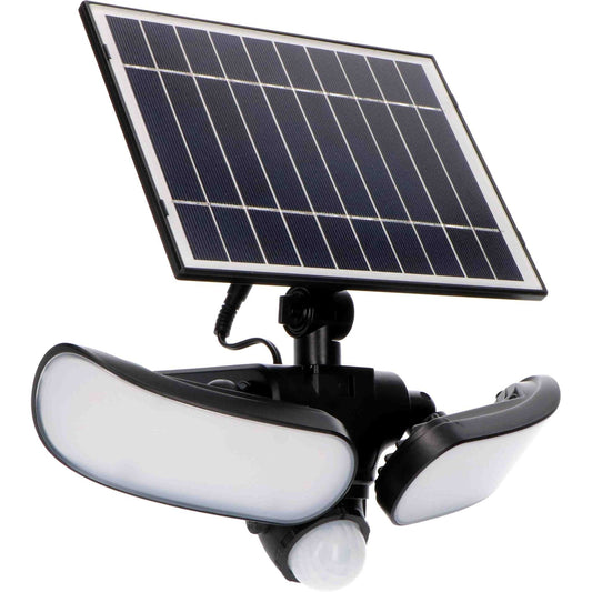 LED's Light Solar LED Buitenlamp met Bewegingssensor - 2 lichts - Automatisch aan/uit - Afneembaar paneel - Zwart