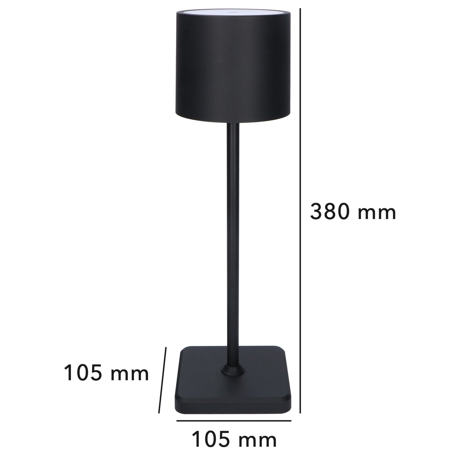 LED's Light Oplaadbare LED Tafellamp - Dimbaar via aanraking - Binnen en buiten - Zwart
