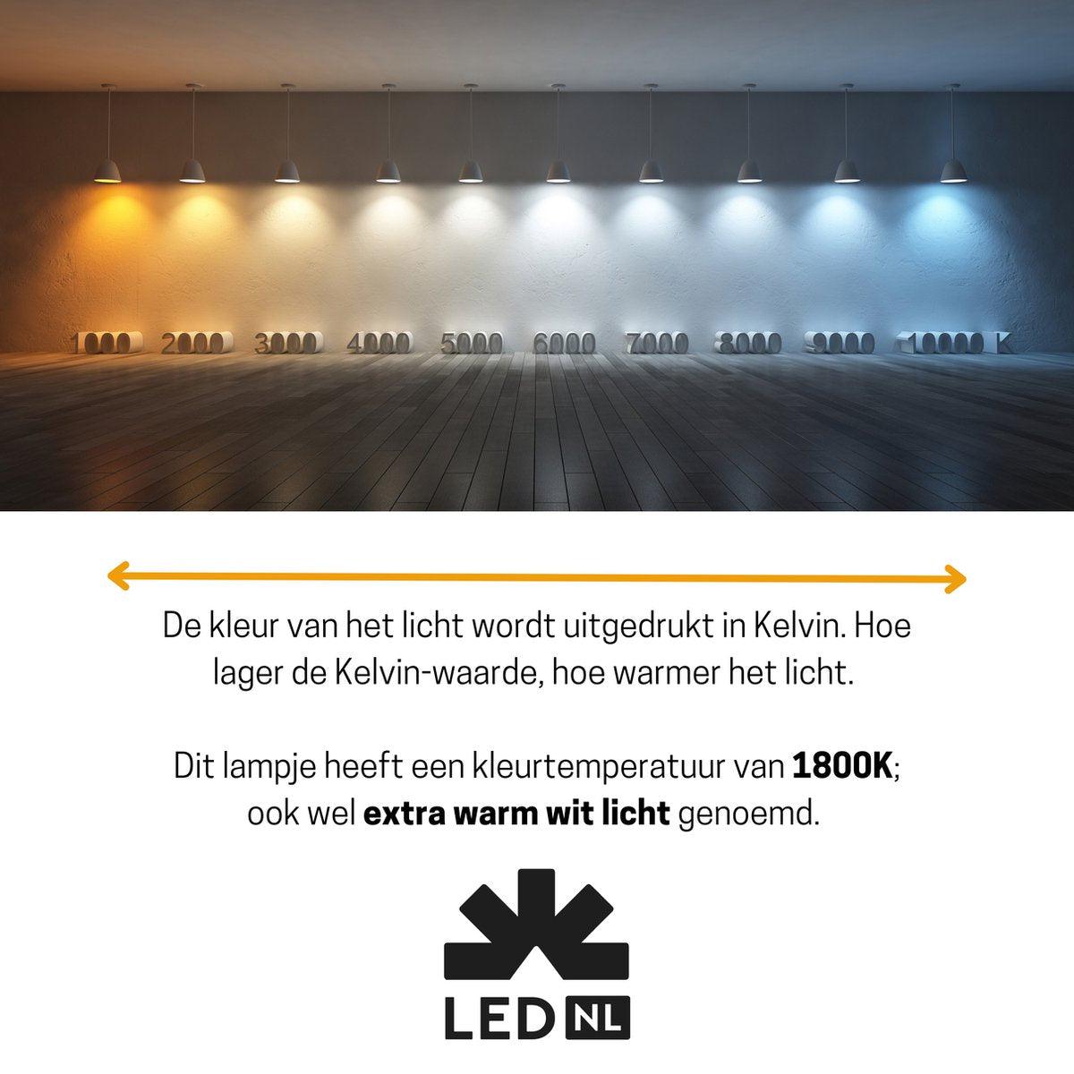 LED Lamp goud E14 - Gloeilamp design - Dimbaar extra warm wit - 1800K
