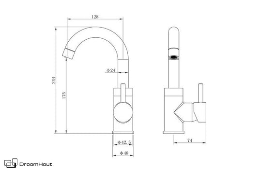 Wastafelmengkraan mat zwart