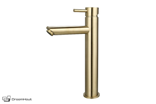 Wastafelmengkraan hoog goud geborsteld