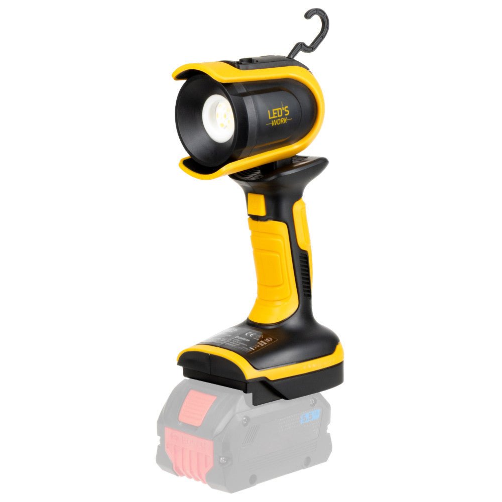 LED's Work 18V Accu werklamp incl Adapters voor elektrisch gereedschap - 5W 500lm 5000K - IP20 IK08