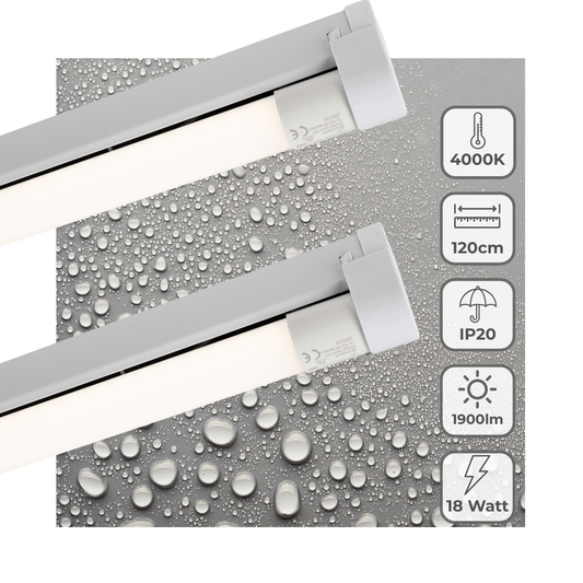 2 PACK - LED's Light LED licht balk 120 cm voor binnen - Armatuur inclusief LED TL buis - 1900 lm