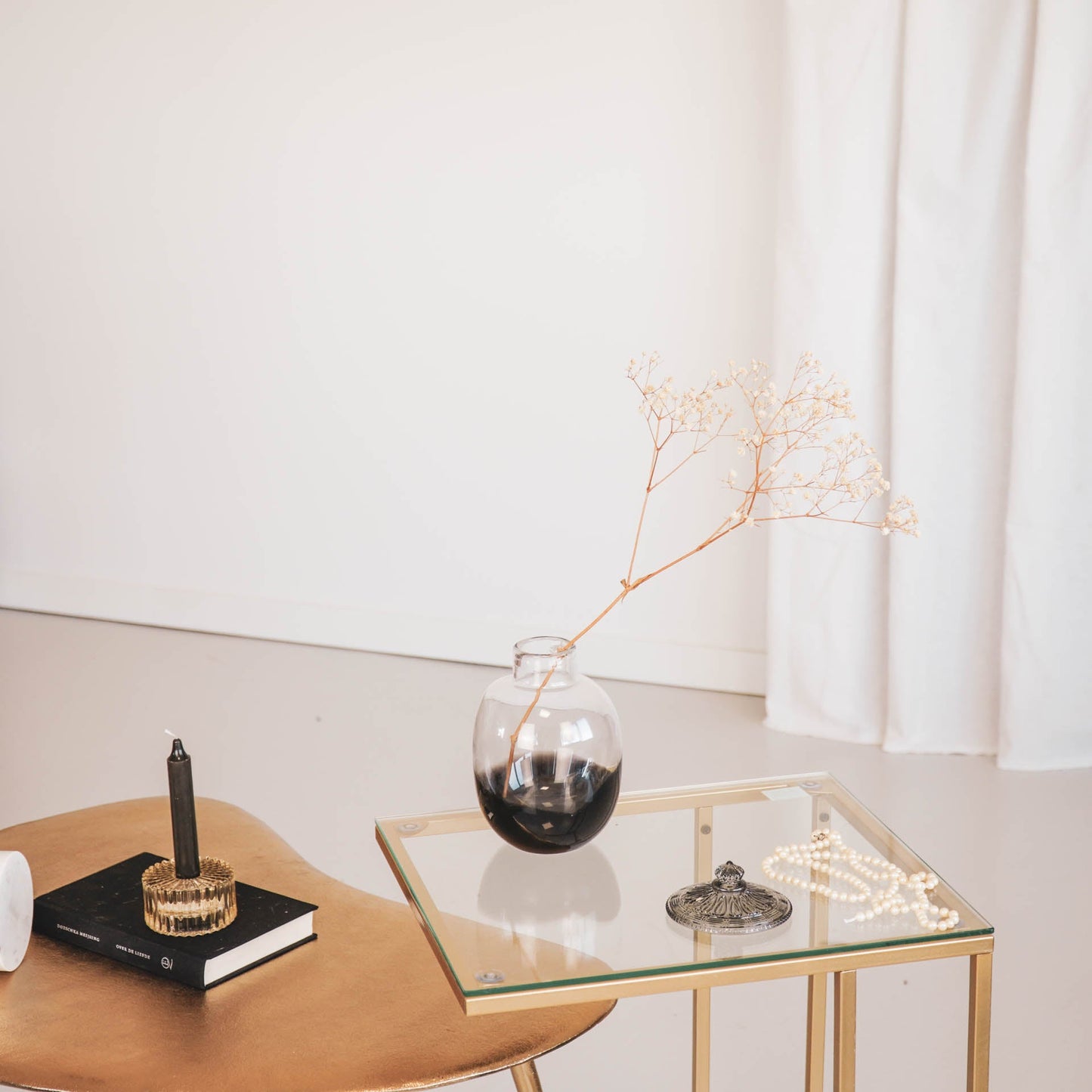 Vaas - Dipdye - Glas - Helder/Zwart - 12x16cm