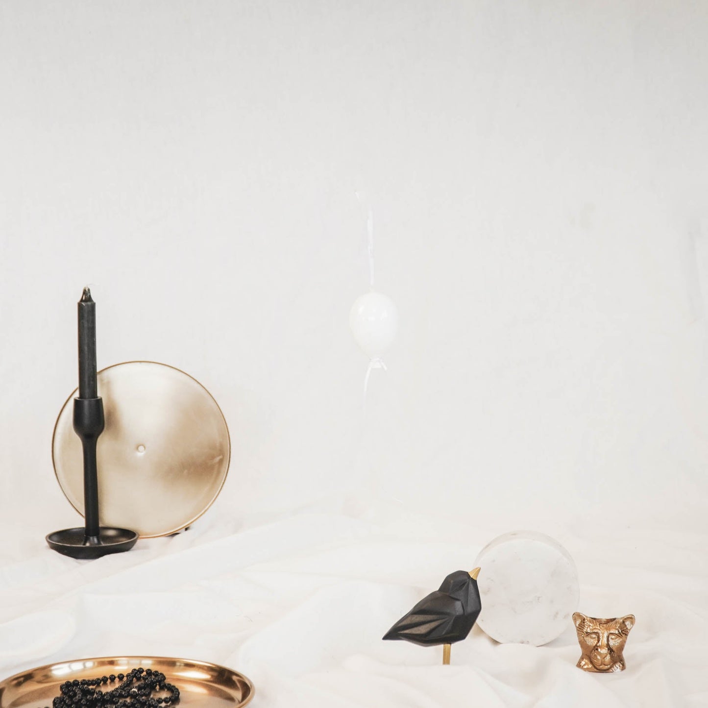 Ornament - Ballonhanger - Glas - Wit - 6.5x10.5cm