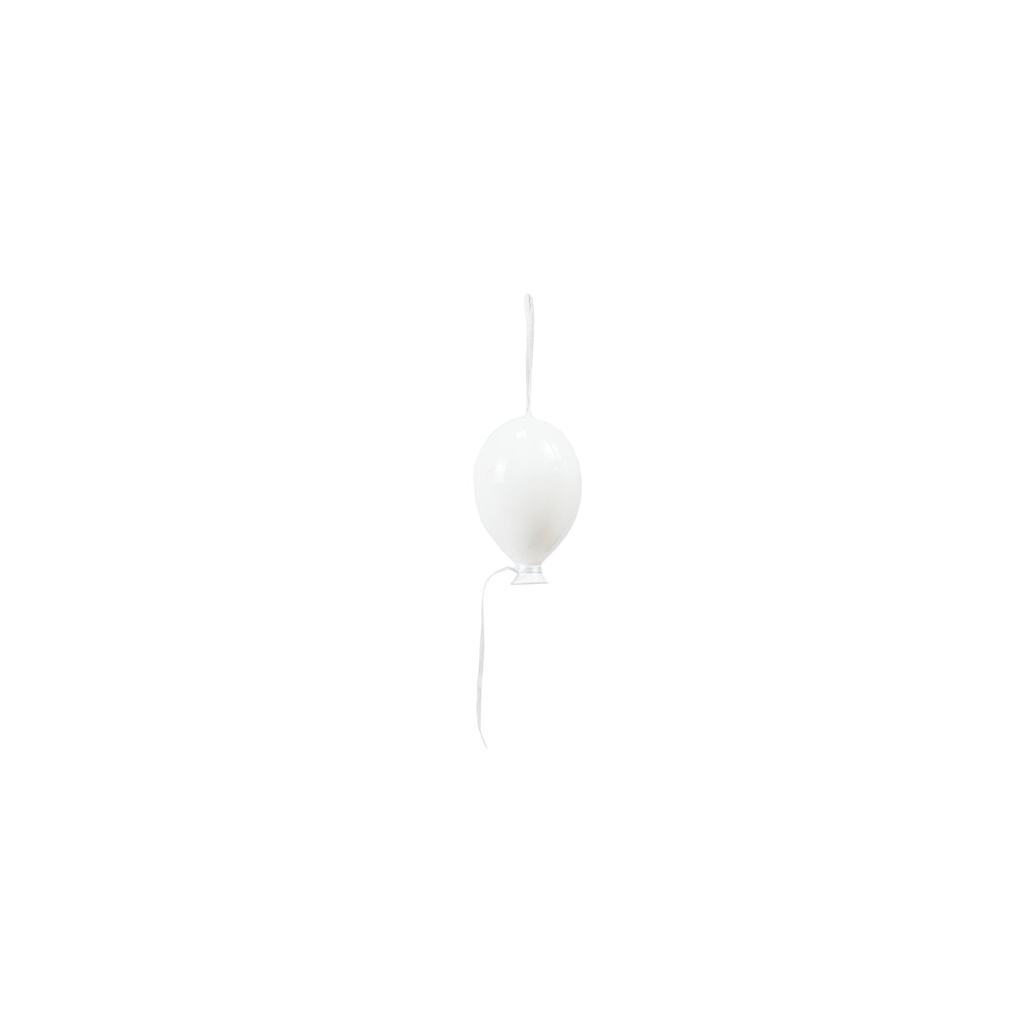 Ornament - Ballonhanger - Glas - Wit - 6.5x10.5cm