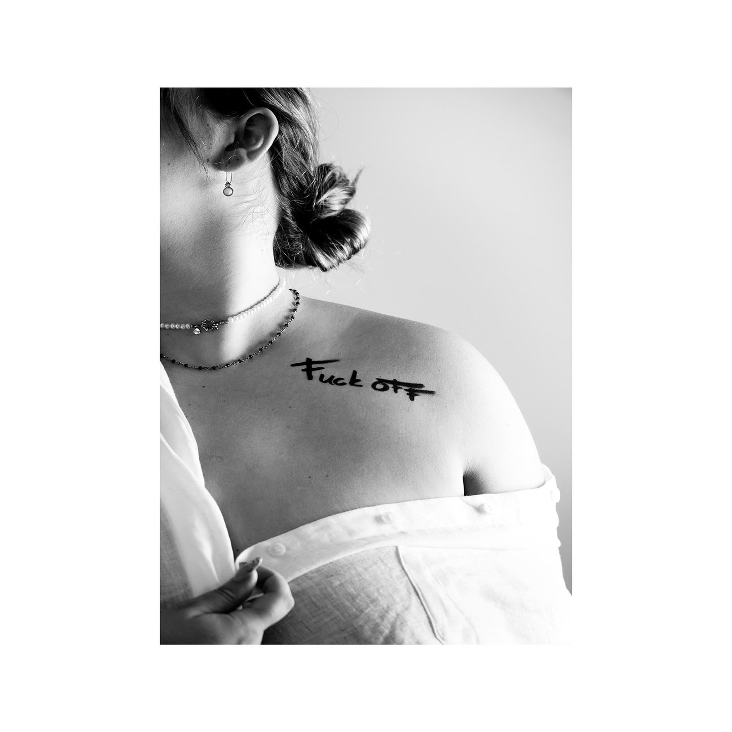 Poster - Fuck Off - Papier - Zwart/Wit - A3