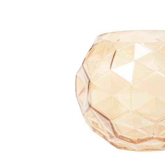 Vaas - Patroon - Amber - Glas -17x14cm