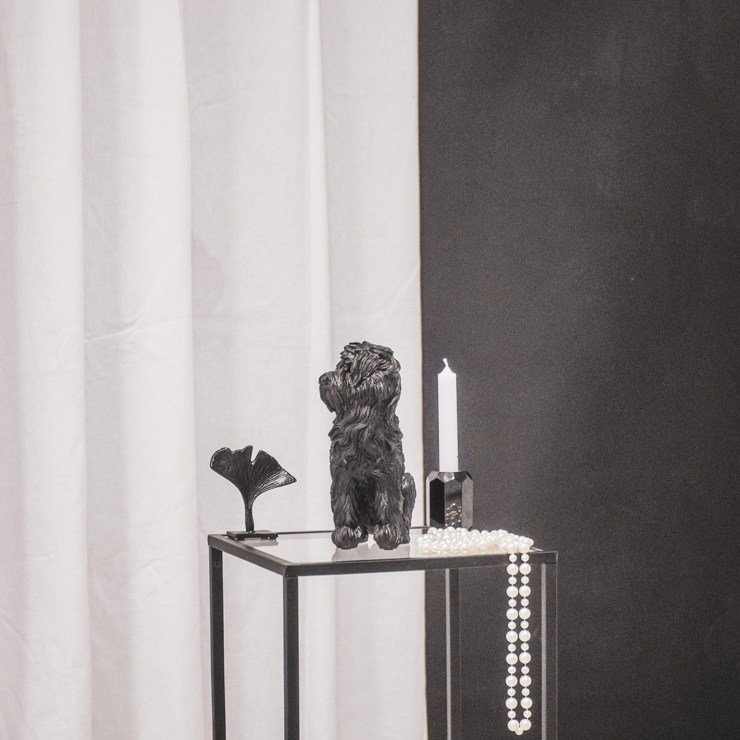 Ornament - Labradoodle - Hond - Polyresin - Zwart - 16x10.5x23.5 cm