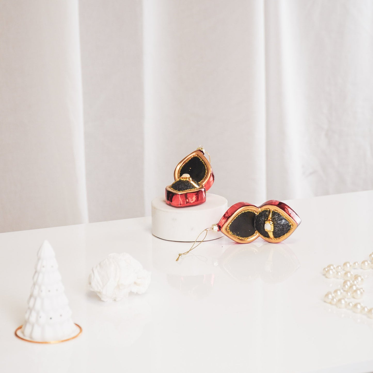 Ornament - Kersthanger - Trouwen - Glas - 5,5x10x6cm