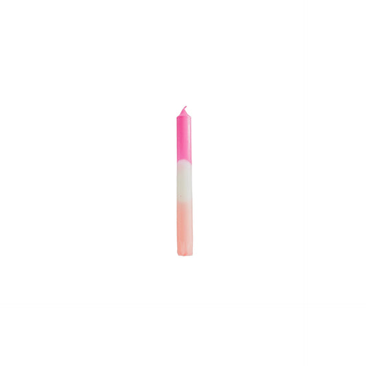 Kaarsen - Dipdye Dinerkaars- Roze/Wit - S4 - 2,1x20 cm