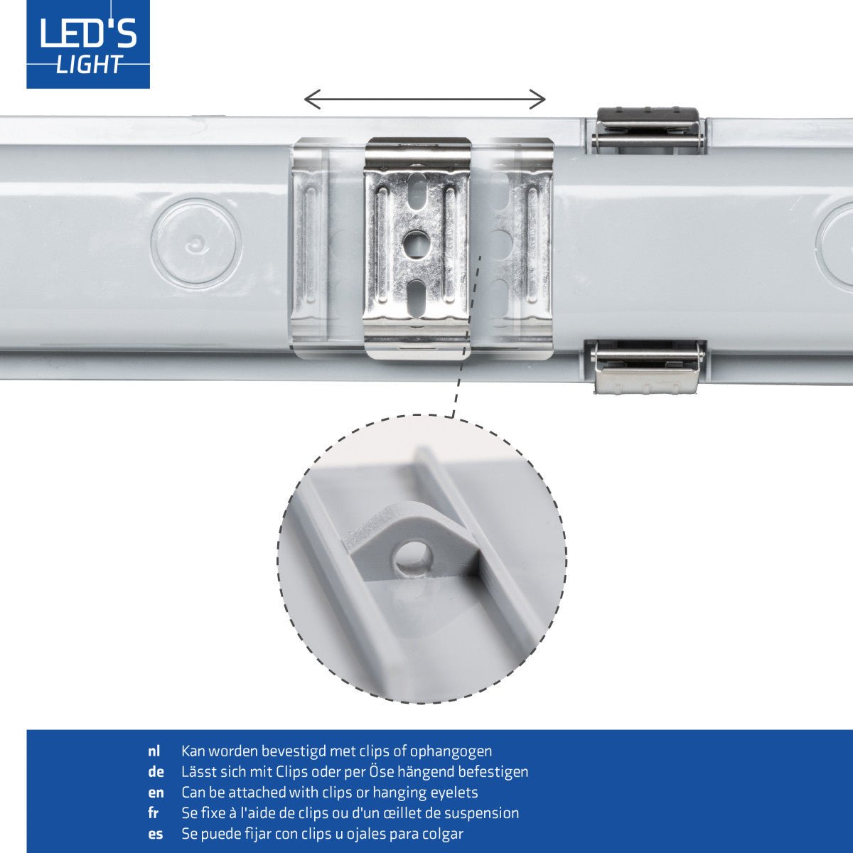 LED's Light Dubbele LED TL lamp 60 cm - compleet met LED buizen - Binnen en buiten - 2200 lm - 2x6W - 4000K