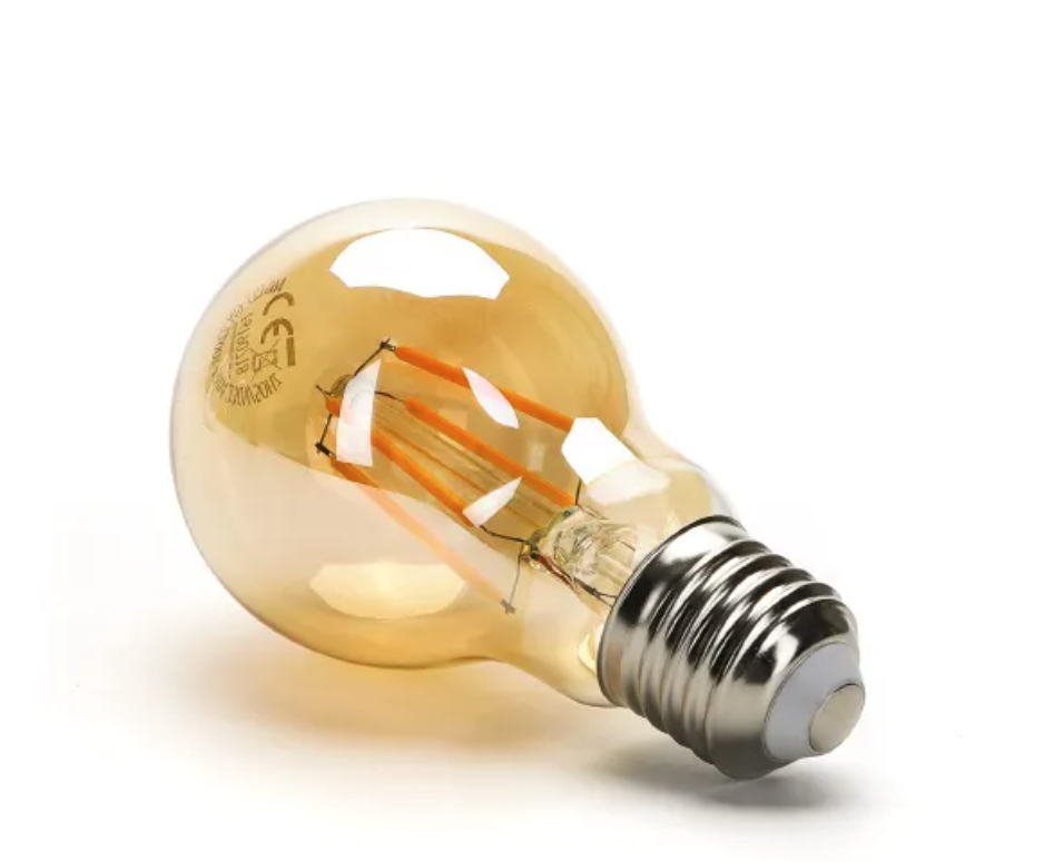 Gloeilamp E27 2 stuks | 8W=65W warmwit | 2200K - amber glas