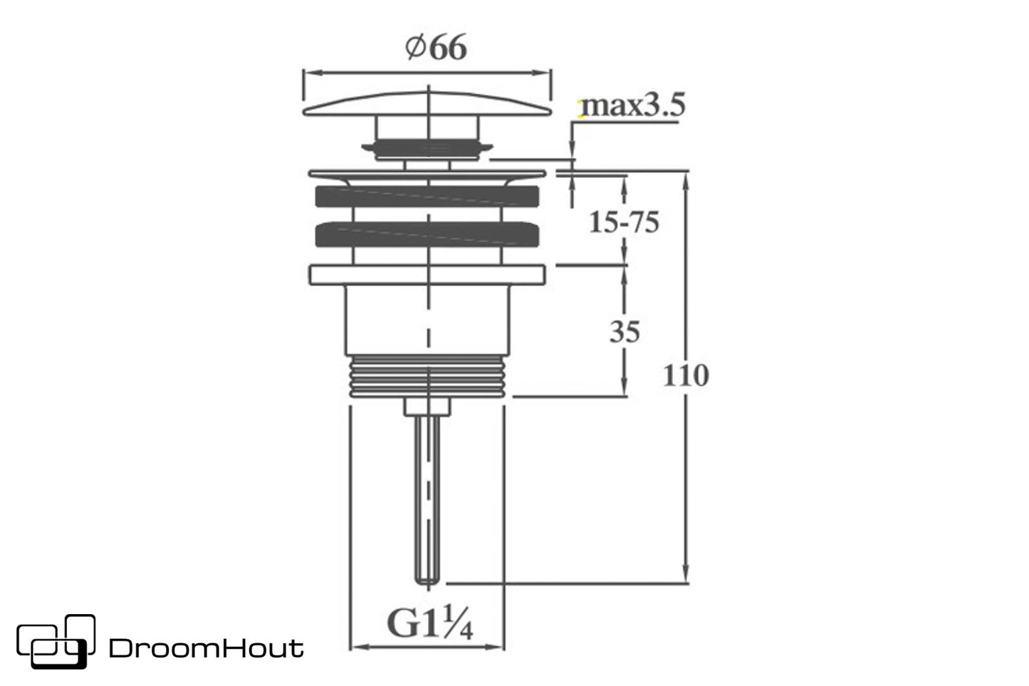 Clickwaste universeel mat zwart