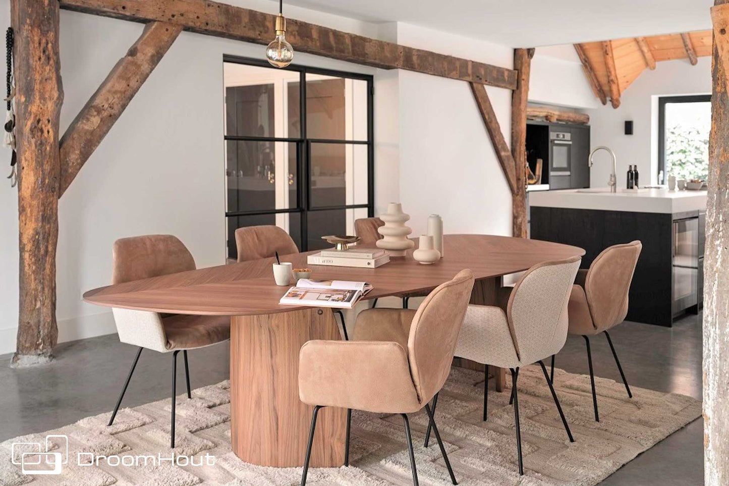 Eettafel Dolmen Oval - 100 x 240cm - walnoot - showroommodel