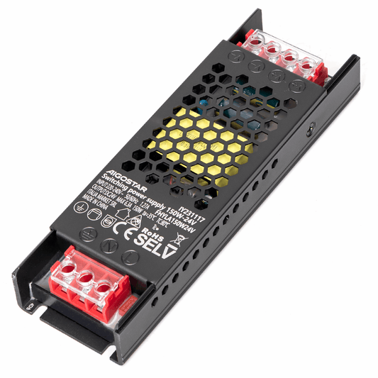 LED driver/voeding 24 Volt DC 150 Watt | plat/slank/dun 160 x 50 x 25mm | IP20 - binnenshuis