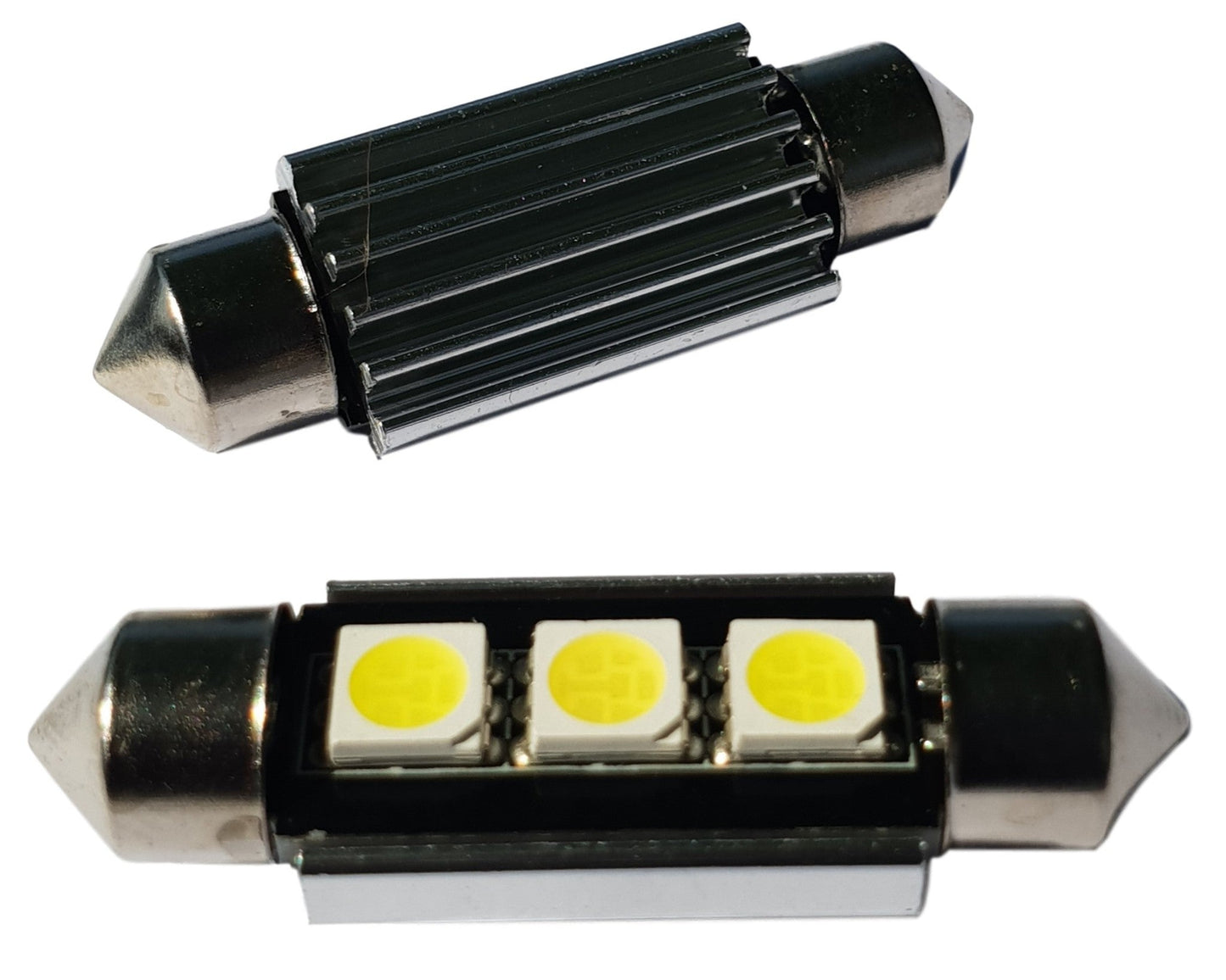 C5W 39mm autolamp 2 stuks | LED festoon | 3-SMD daglichtwit 6500K - heatsink | CAN-BUS 12 Volt DC