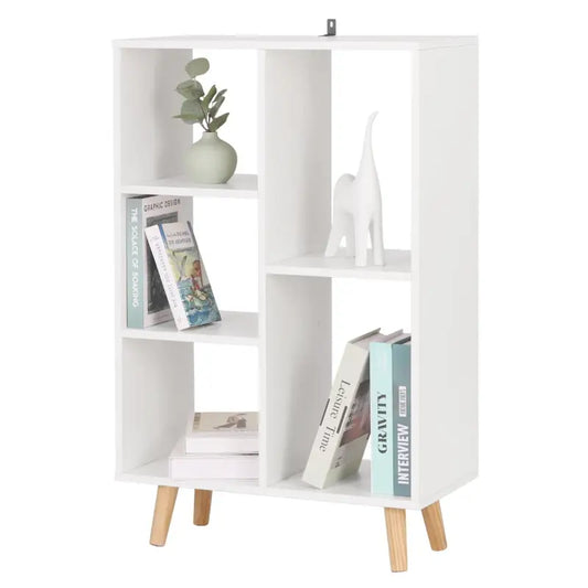 BukkitBow - Compacte Boekenkast - 5 Vakken - Ruimte-efficiënt - Sterke Planken - 30x60x95CM