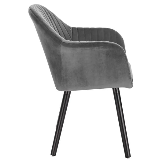 BukkitBow - Eetkamerstoel Fluweel - met Massief Houten Poten - Ergonomisch Ontwerp - Zithoogte: 44CM