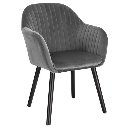 BukkitBow - Eetkamerstoel Fluweel - met Massief Houten Poten - Ergonomisch Ontwerp - Zithoogte: 44CM