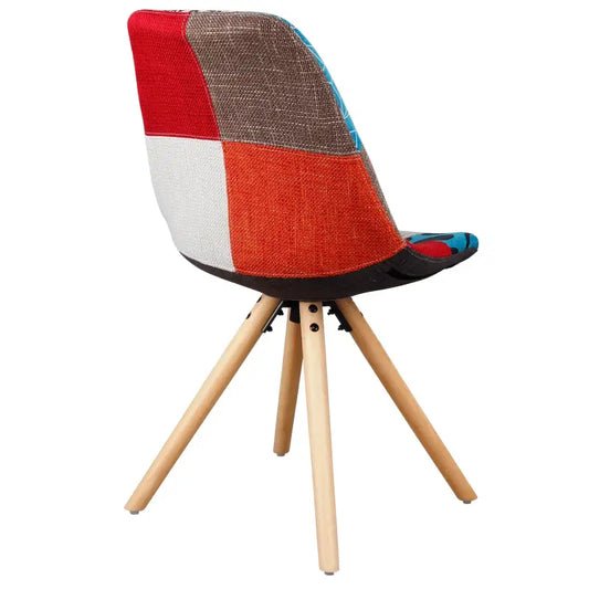 BukkitBow - Eetkamerstoel met PU of Linnen Zitting - met Massief Houten Poten - Zithoogte: 46CM