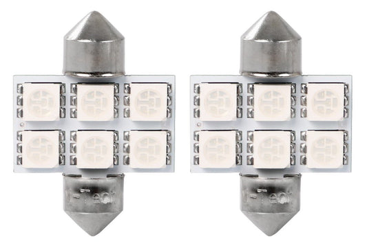 C5W 31mm autolamp 2 stuks blauw | LED festoon SV8.5 0.68W - 12V DC