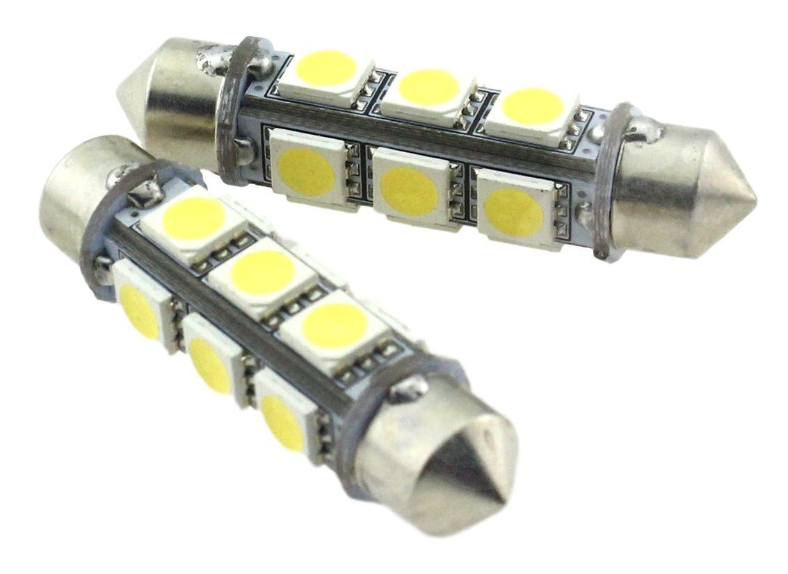 C5W 43mm autolamp 2 stuks | LED festoon | 12-SMD daglichtwit 6000K | 12 Volt - 3W