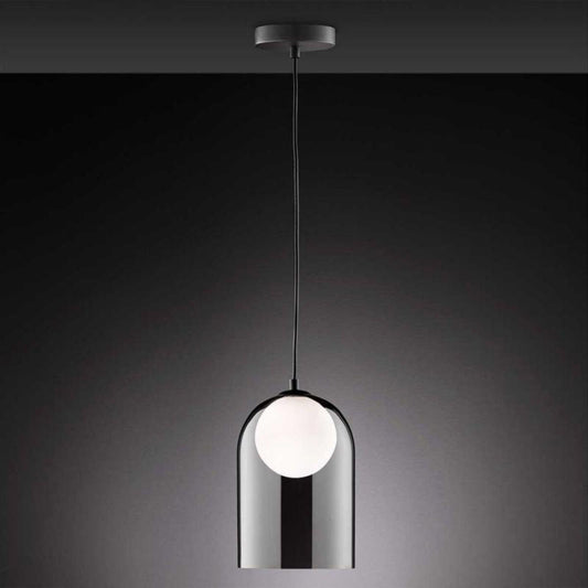 Deco Hanglamp Smoke Glas - Complete set incl. led lamp - Warm wit licht - Zwart