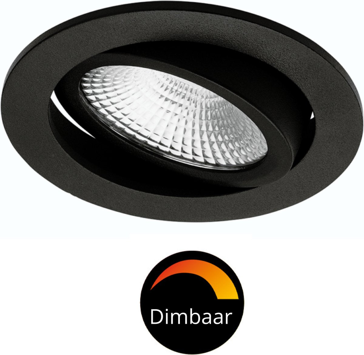 LED's Light Pro LED Inbouwspot Zwart - DimToWarm - Ø 68mm - Kantelbaar - Warm wit licht - CRI95- Dimbaar