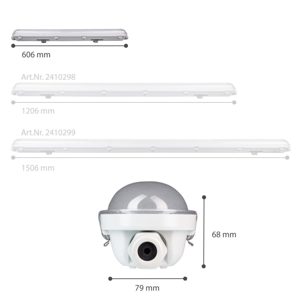 LED's Light Pro TL Armatuur Strip 60 cm - Energielabel B - IP65 waterdicht - 2650 lm