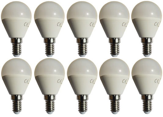 G45 kogellamp 10 stuks | E14 LED lamp 6W=50W | daglichtwit 6400K