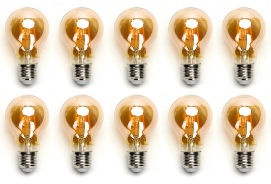 Gloeilamp E27 10 stuks | 6W=45W warmwit | 2200K - amber glas