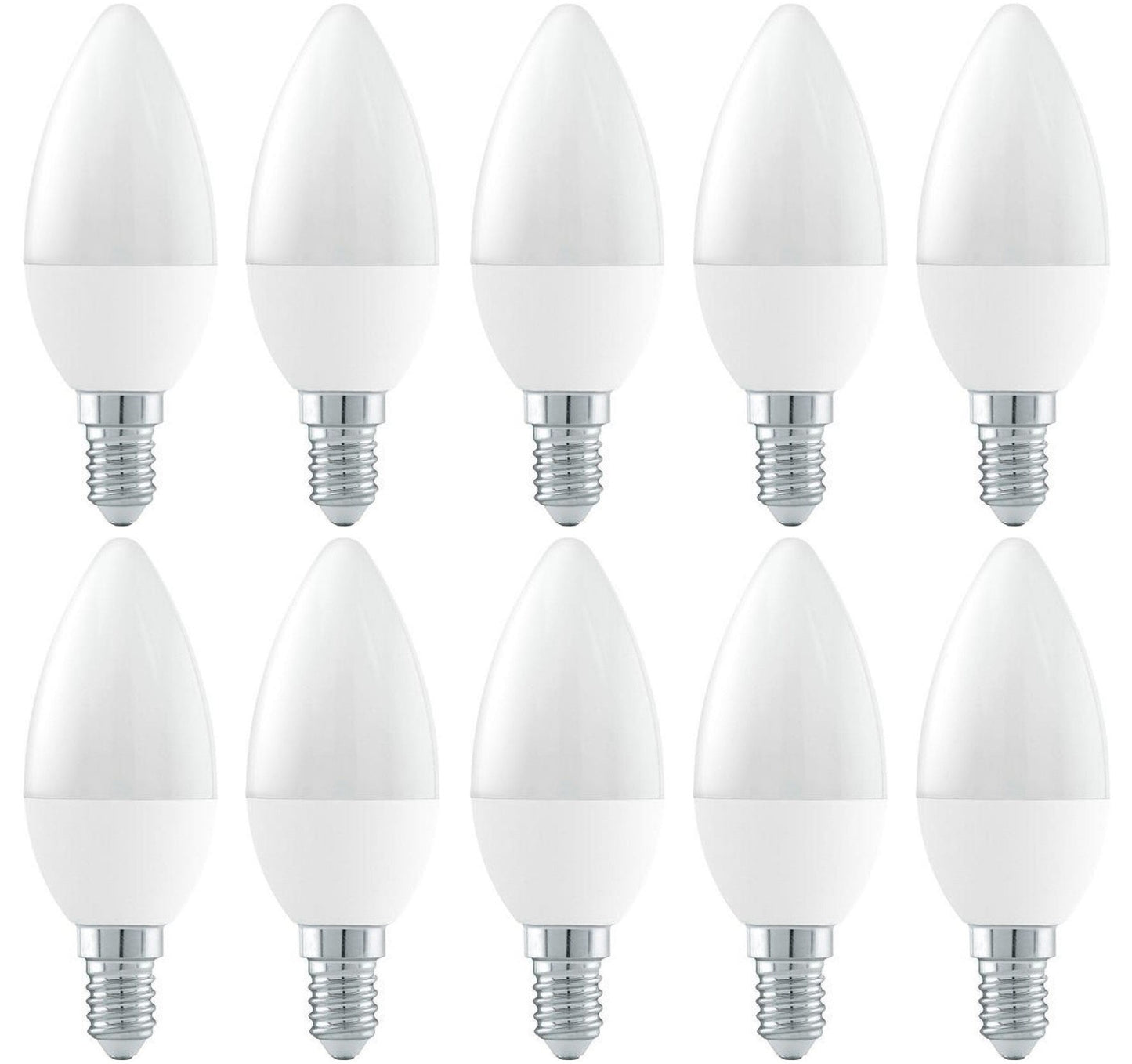 Kaarslamp E14 C37 10 stuks | LED 6W=42W gloeilamp | koelwit 4000K