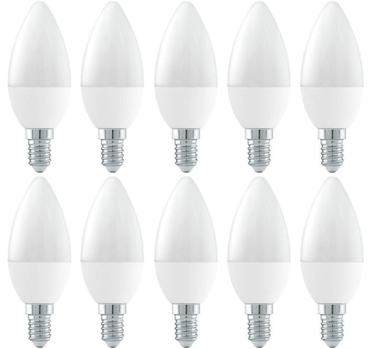 Kaarslamp E14 C37 10 stuks | LED 6W=42W gloeilamp | koelwit 4000K