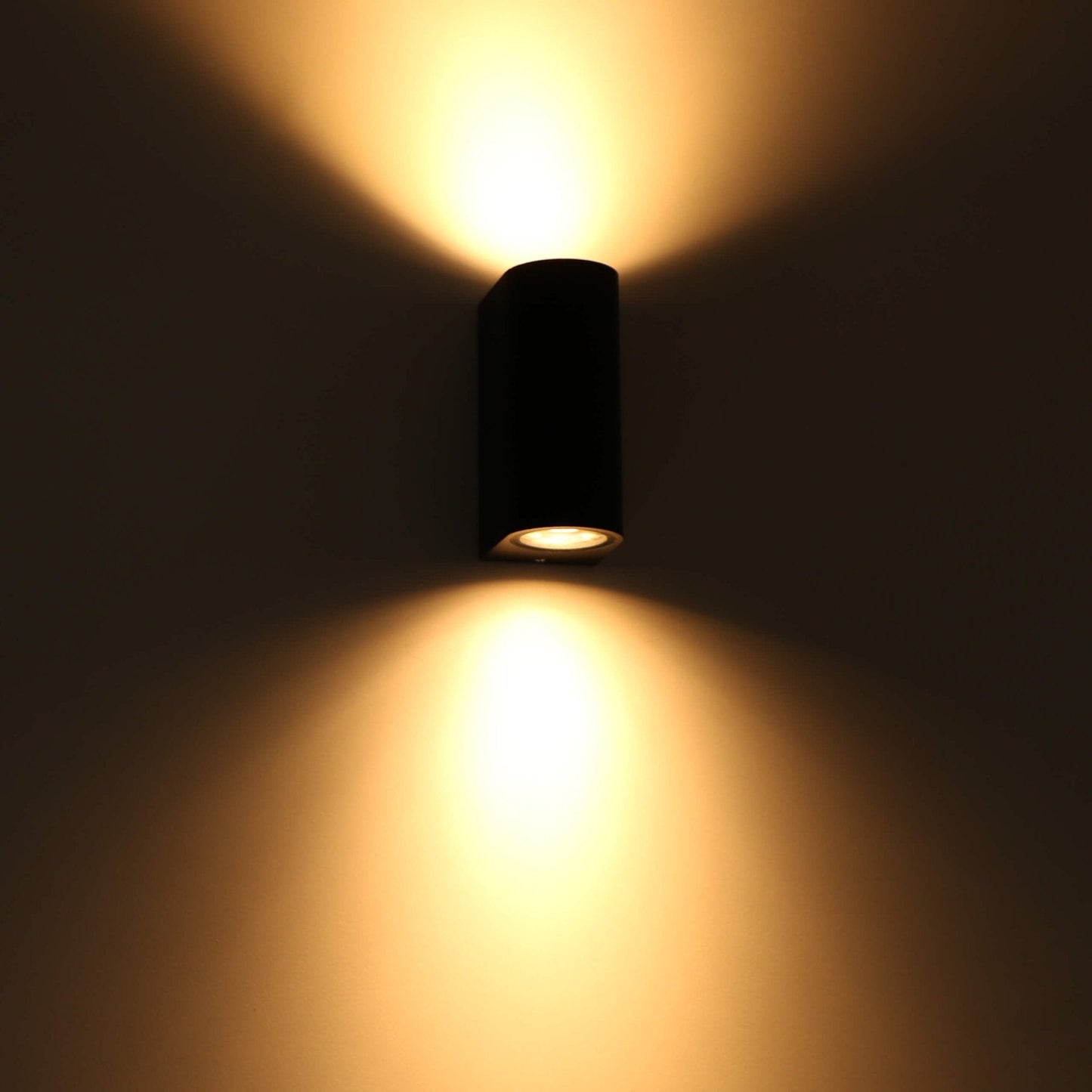 LED's Light LED Wandlamp buiten - Cilinder met 2 x GU10 fitting - Model Sapri - IP44 - Zwart