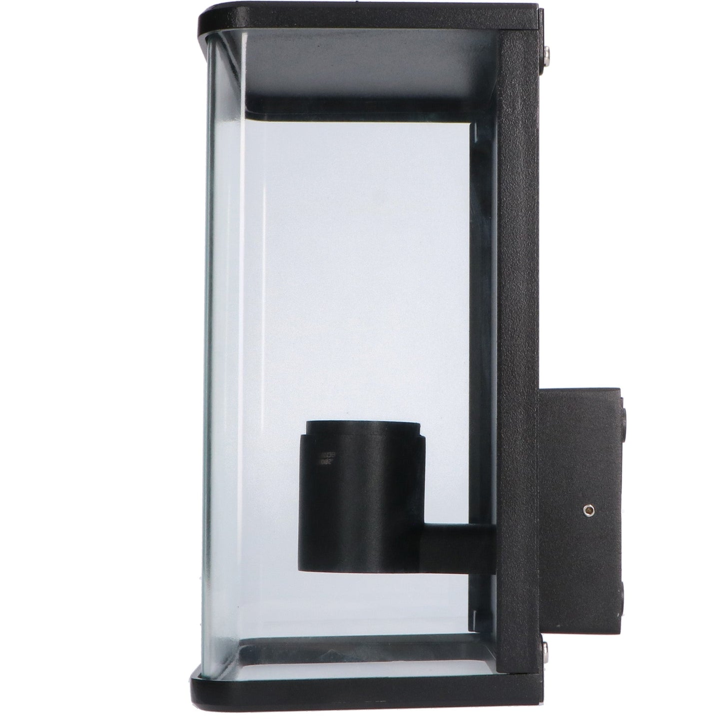 LED Wandlamp Glas - Rondom licht - Rechthoek - E27 fitting - IP44 - Zwart