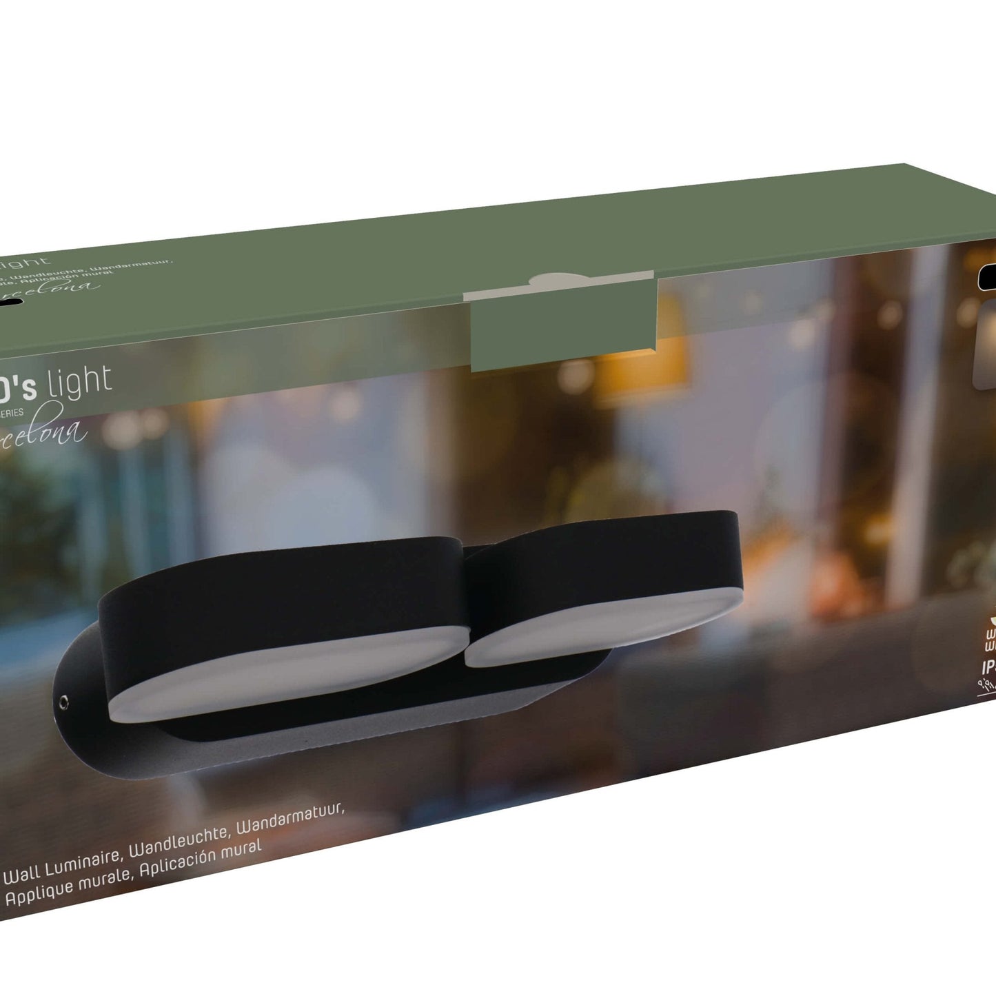 LED's Light Dubbele LED Buitenlamp - Model Rieti - Warm wit - IP44 waterbestendig - Zwart