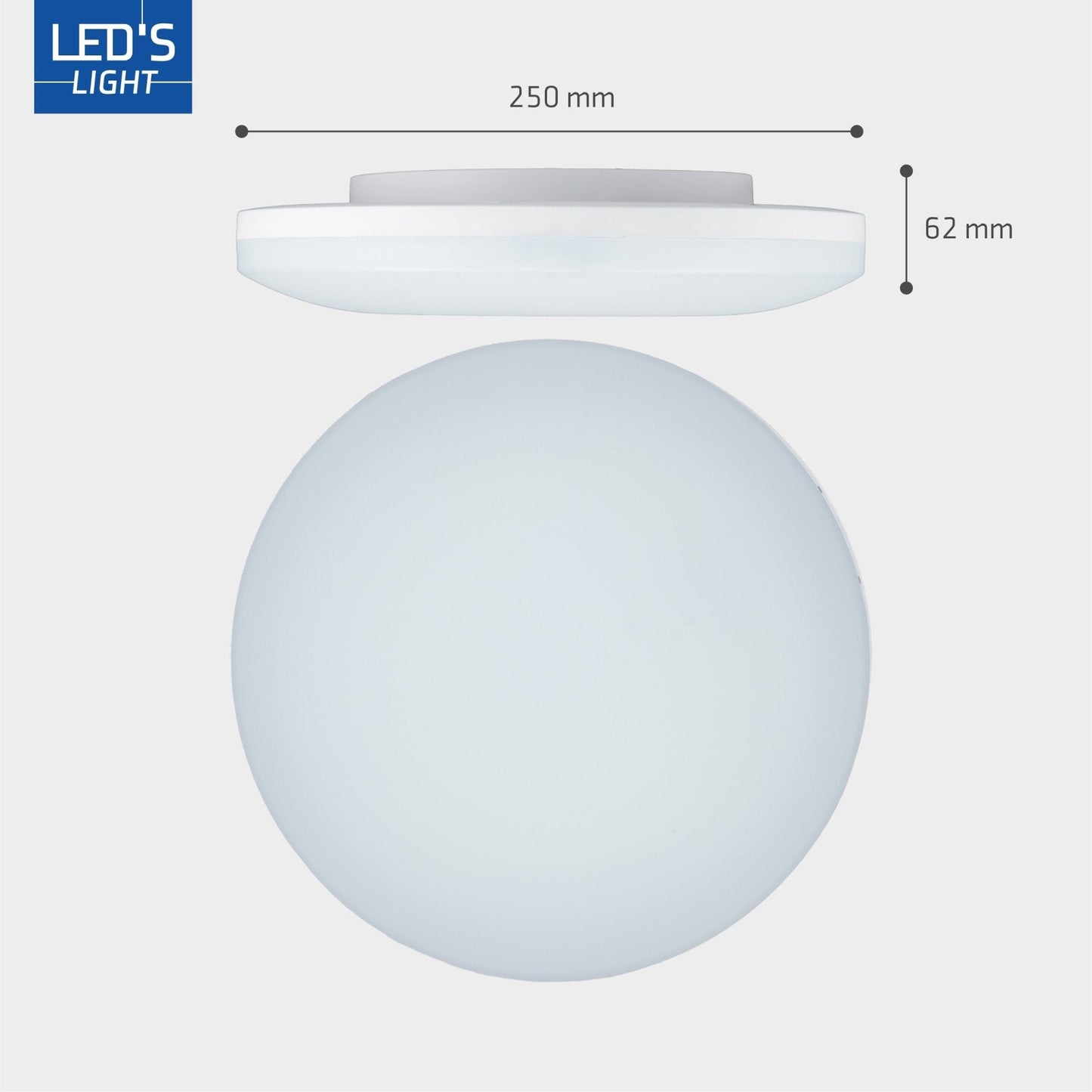 LED's Light Plafondlamp 25 cm - 6 lichtstanden - Geschikt voor alle binnenruimtes - IP54