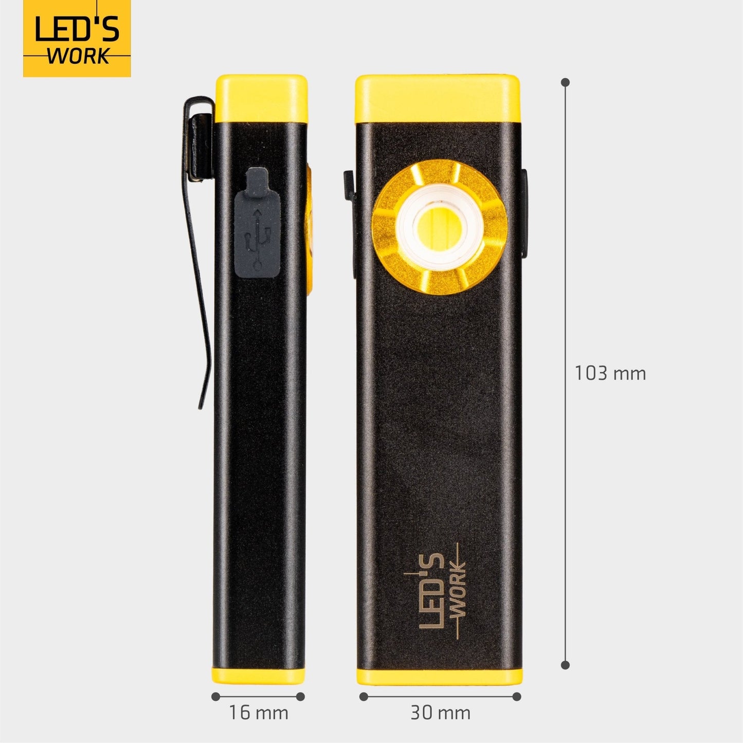 LED's Work Oplaadbare LED Mini Zaklamp met 3 lichtstanden (100, 500 en 700 Lumen)