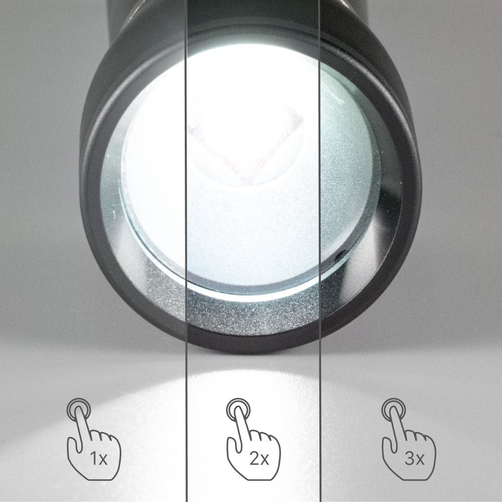 LED's Work Zaklamp op Batterijen (3x AAA) - 450 lumen - IPX4 Spatwaterdicht - Dimbaar in 3 standen