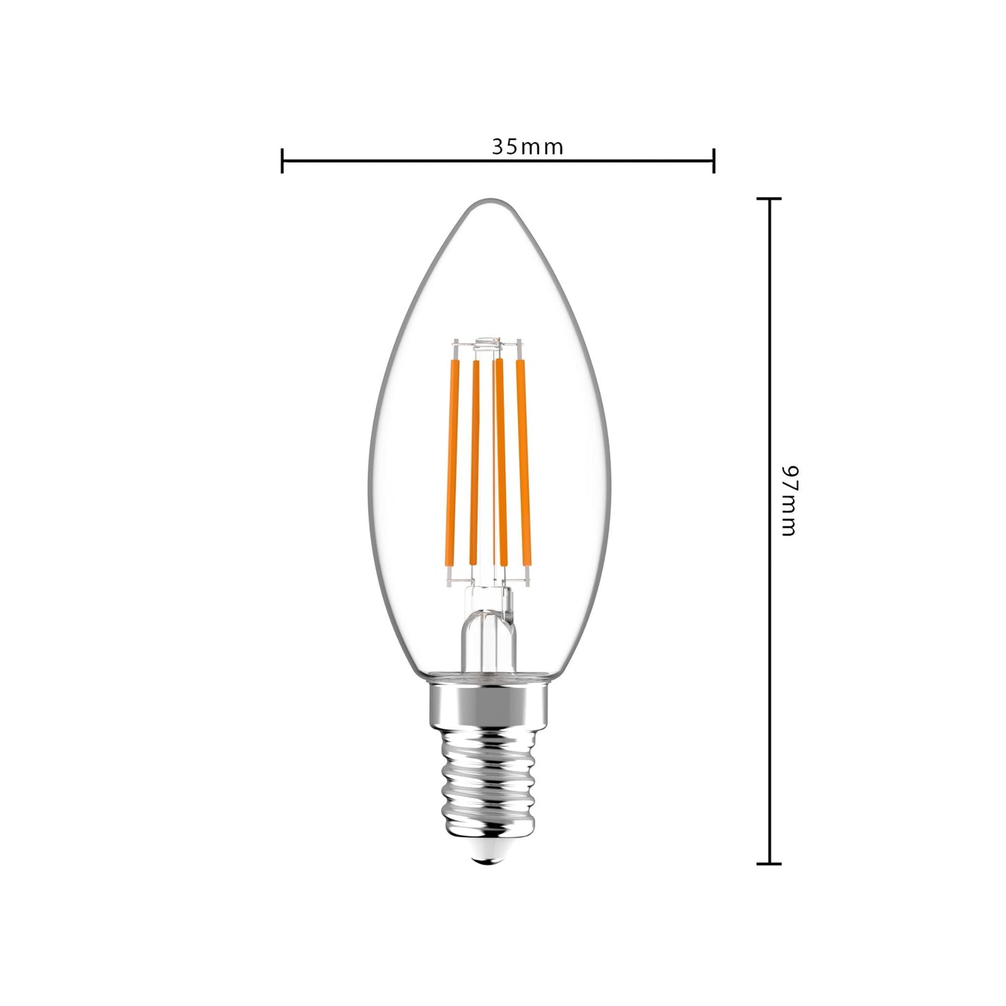 ProDim LED Filament Kaarslamp E14 - Helder - Dimbaar warm wit licht - 4.5W (40W)
