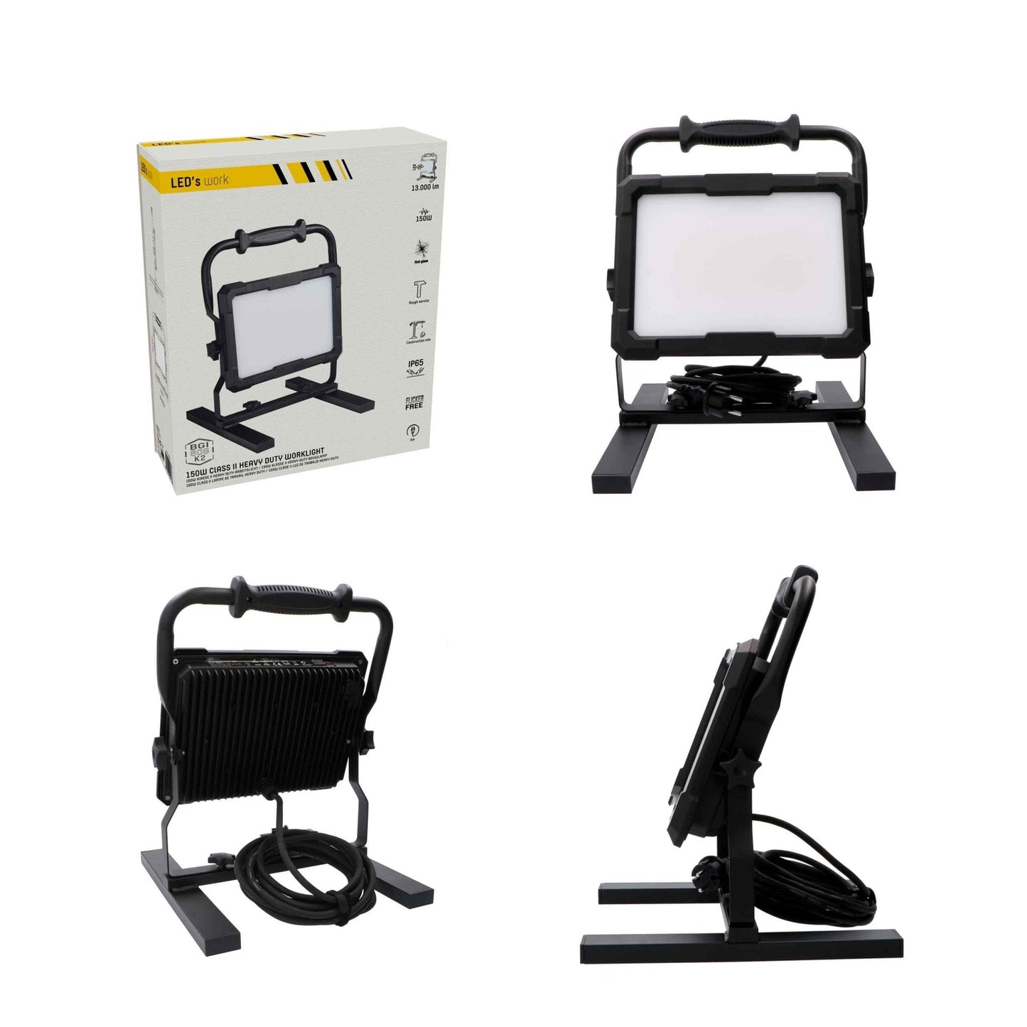 LED's Work Professionele LED Bouwlamp 13000 - Rough Service Tested - 5 meter snoer - 150W - IP65